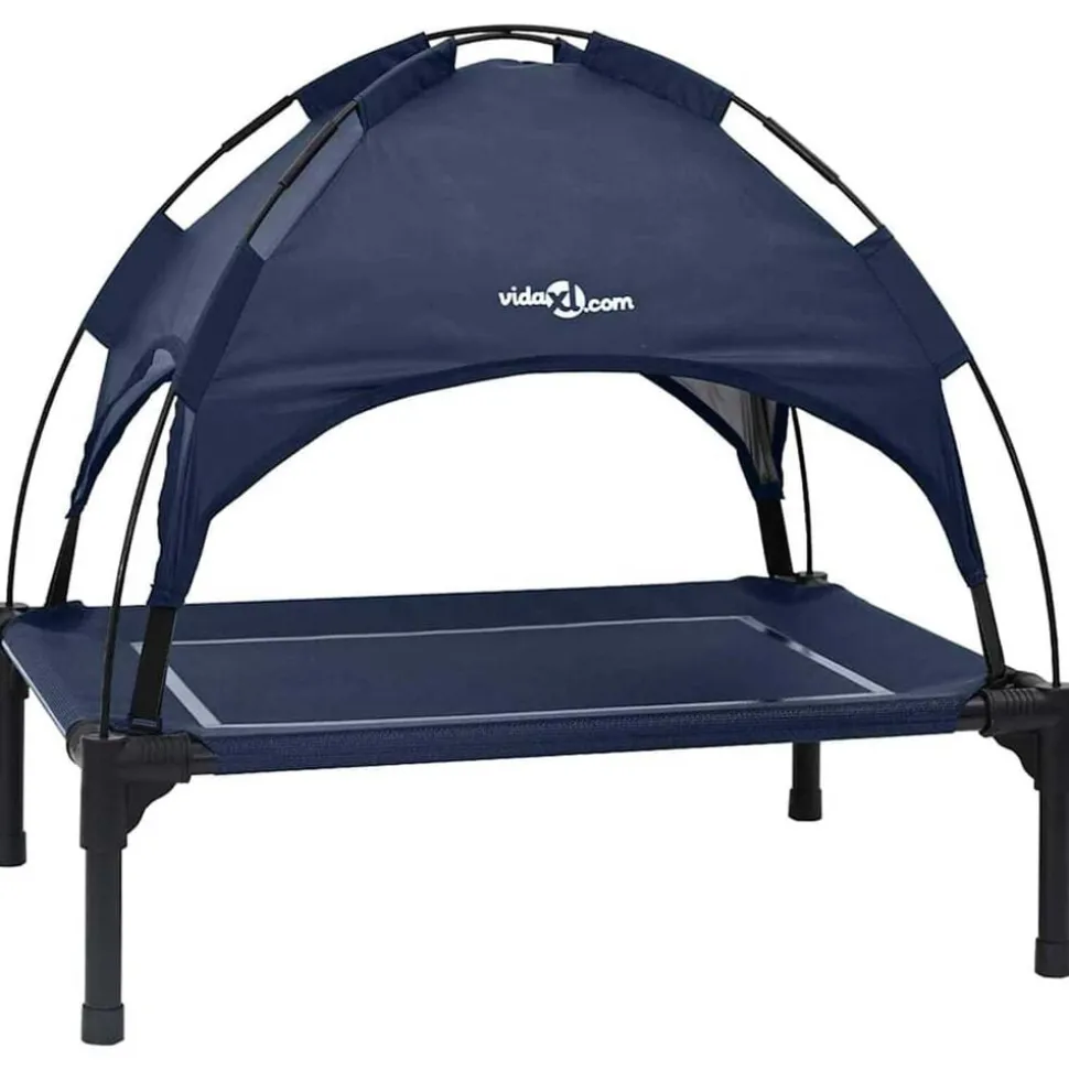 vidaXL Hondenbed Marineblauw 63 x 49,5 x 60 cm Staal