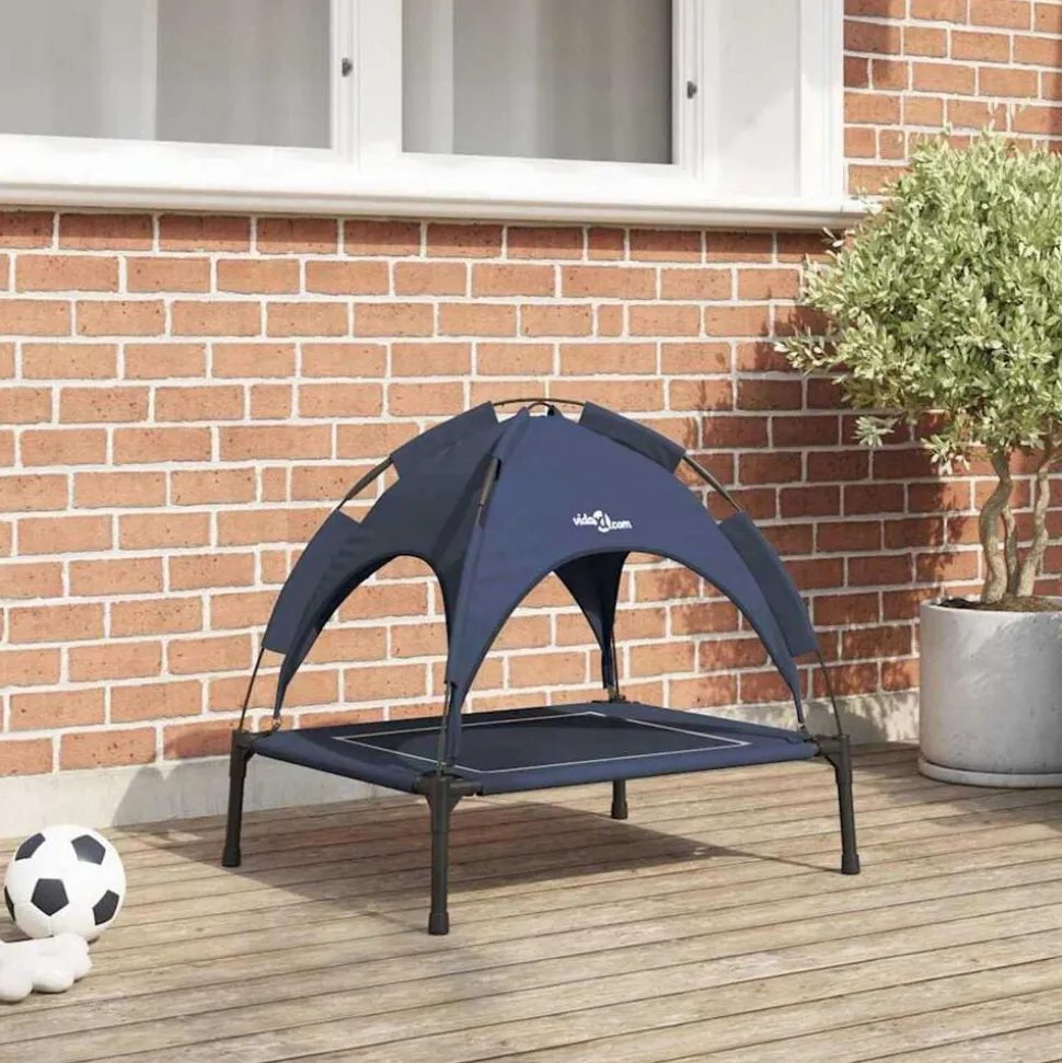 vidaXL Hondenbed Marineblauw 63 x 49,5 x 60 cm Staal