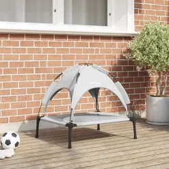 vidaXL Hondenbed Zilvergrijs 63 x 49,5 x 60 cm Staal