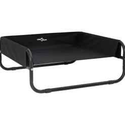 vidaXL Hondenbed Zwart 75 x 75 x 30 cm Staal