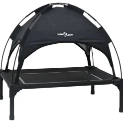 vidaXL Hondenbed Zwart 63 x 49,5 x 60 cm Staal