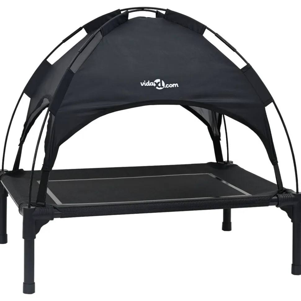 vidaXL Hondenbed Zwart 63 x 49,5 x 60 cm Staal