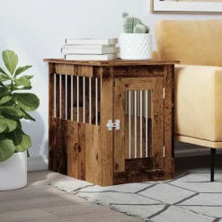 vidaXL Hondenbench 45x62x59 cm bewerkt hout oud houtkleurig