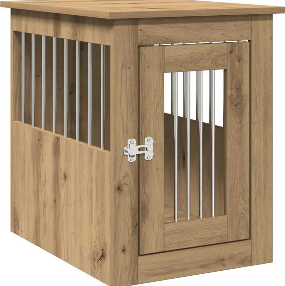 vidaXL Hondenbench 45x62x59 cm bewerkt hout artisanaal eikenkleurig