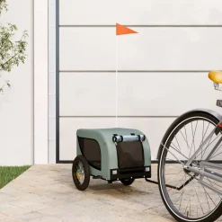 vidaXL Hondenfietstrailer oxford stof en ijzer grijs en zwart