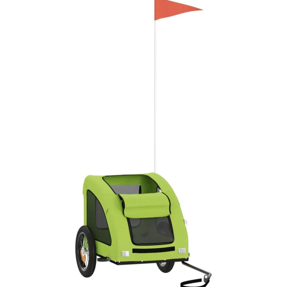 vidaXL Hondenfietstrailer oxford stof en ijzer groen