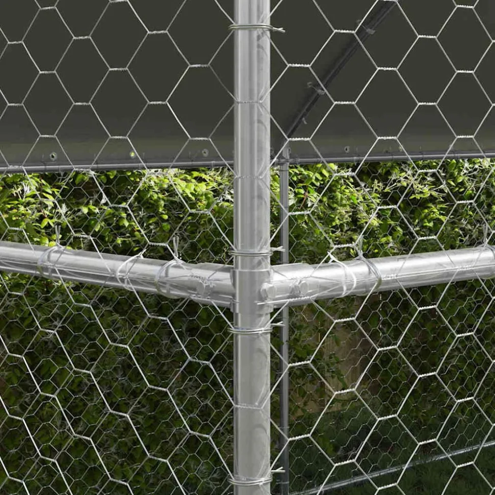 vidaXL Hondenhok 2 pcs Zilver 4 x 2 x 2 m Gegalvaniseerd staal