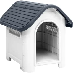 vidaXL Hondenhok Grijs 59x75x66 cm Polypropyleen