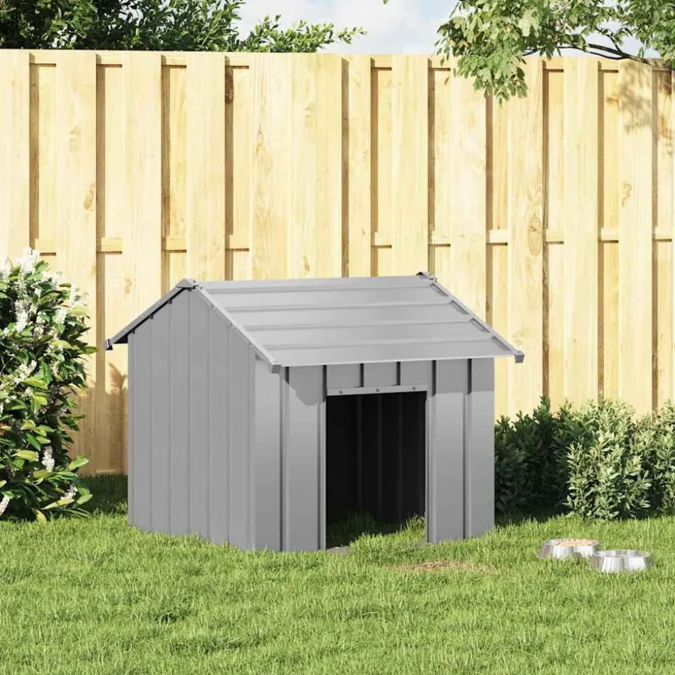 vidaXL Hondenhok met dak 85x107x81 cm gegalvaniseerd staal
