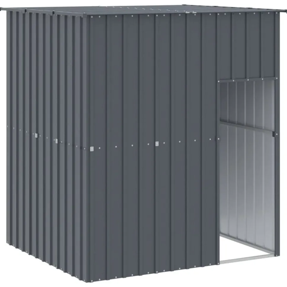 vidaXL Hondenhok met dak 165x153x181 cm gegalvaniseerd staal antraciet
