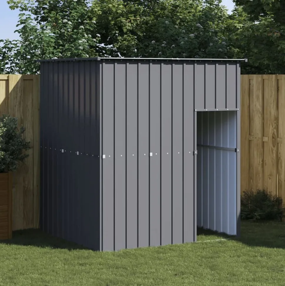 vidaXL Hondenhok met dak 165x153x181 cm gegalvaniseerd staal antraciet