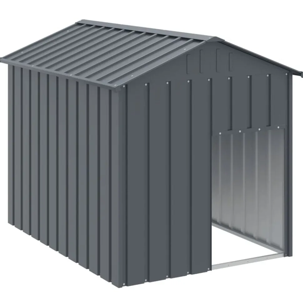 vidaXL Hondenhok met dak 117x153x123 cm gegalvaniseerd staal antraciet