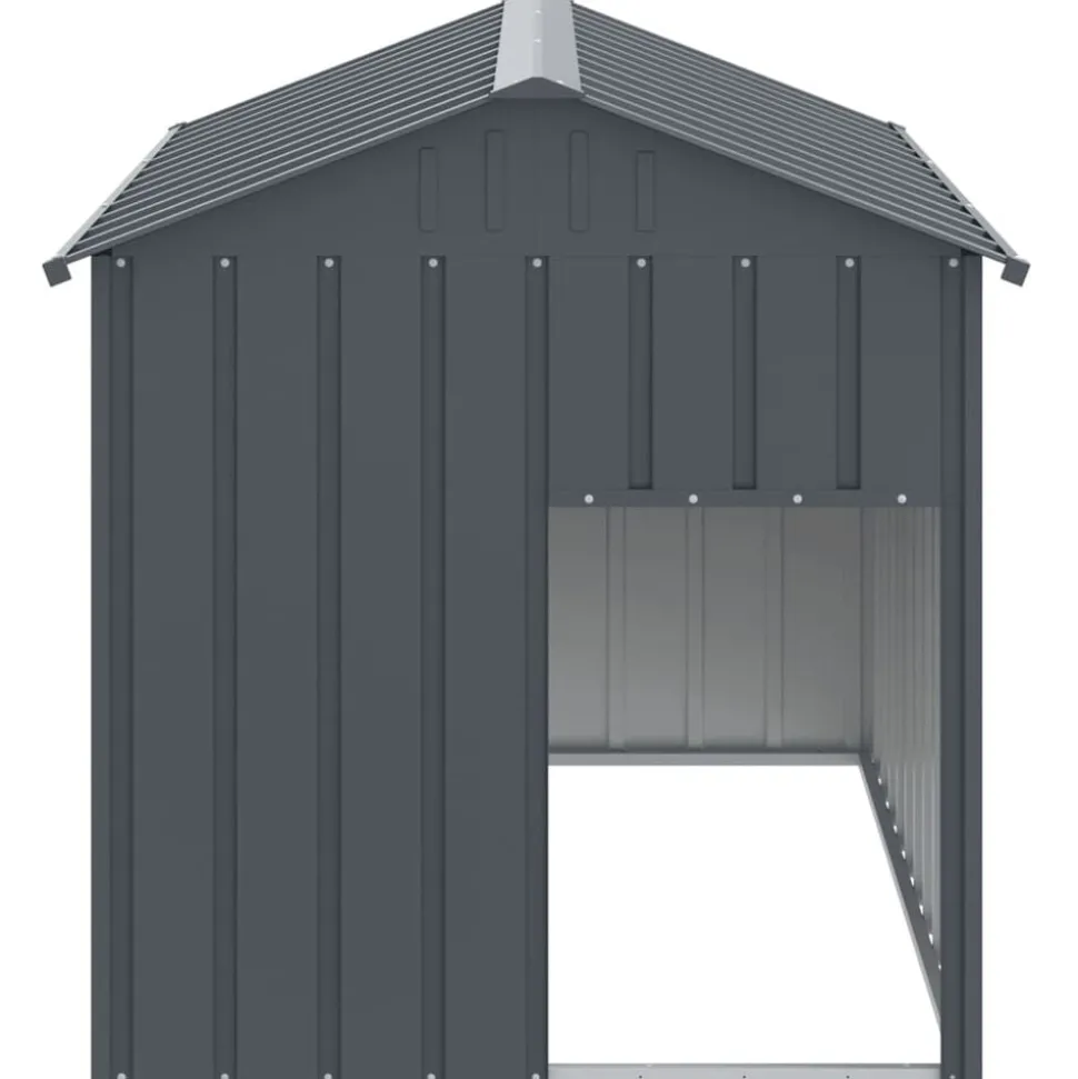 vidaXL Hondenhok met dak 117x153x123 cm gegalvaniseerd staal antraciet