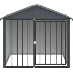 vidaXL Hondenhok met dak 117x103x102 cm gegalvaniseerd staal zwart