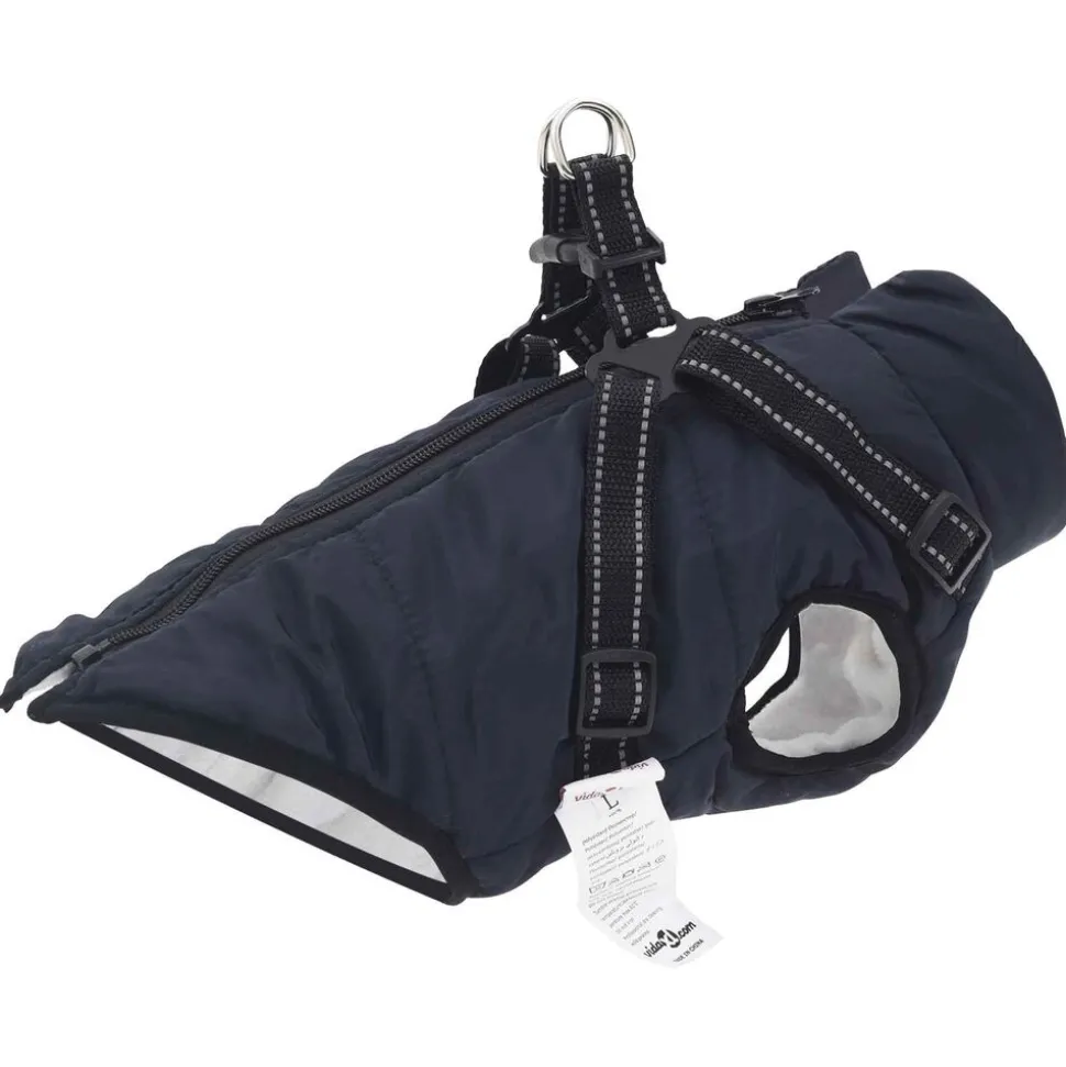 vidaXL Hondenjas Marineblauw L28 Fleece en polyester