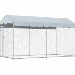 vidaXL Hondenkennel voor buiten met dak 382x192x225 m