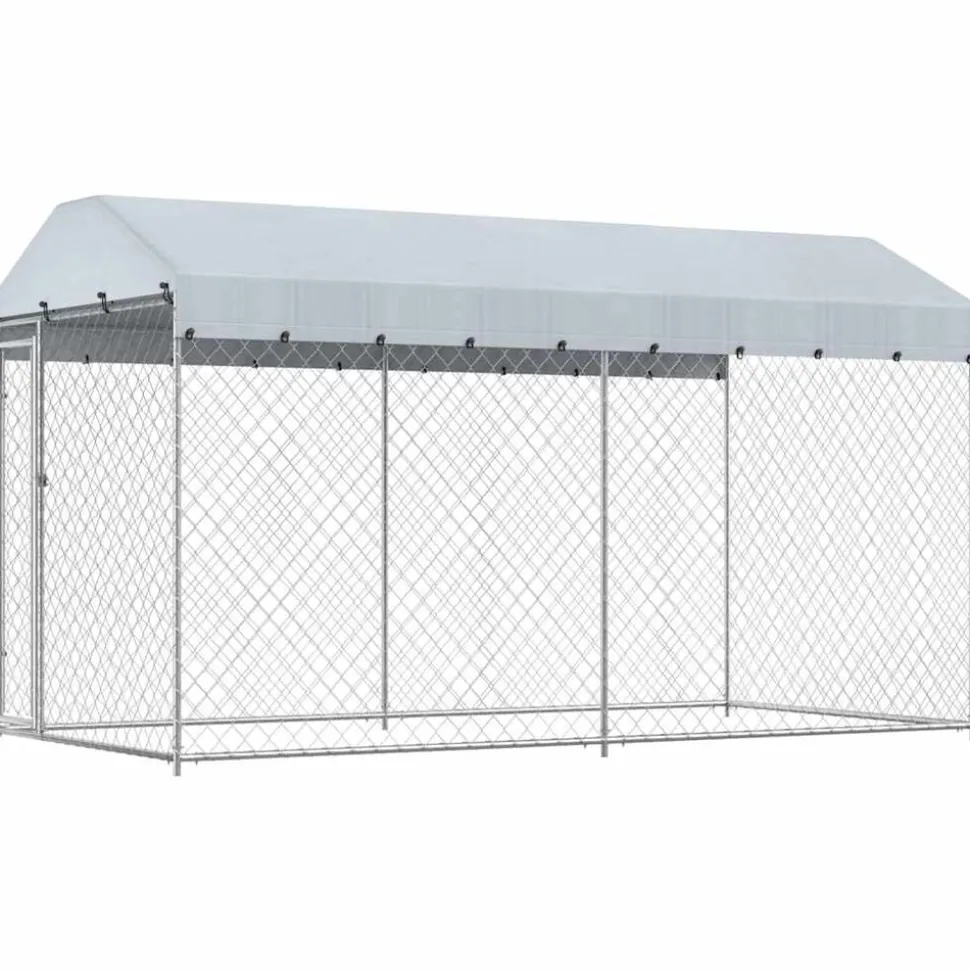 vidaXL Hondenkennel voor buiten met dak 382x192x225 m