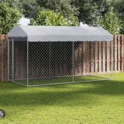 vidaXL Hondenkennel voor buiten met dak 382x192x225 m