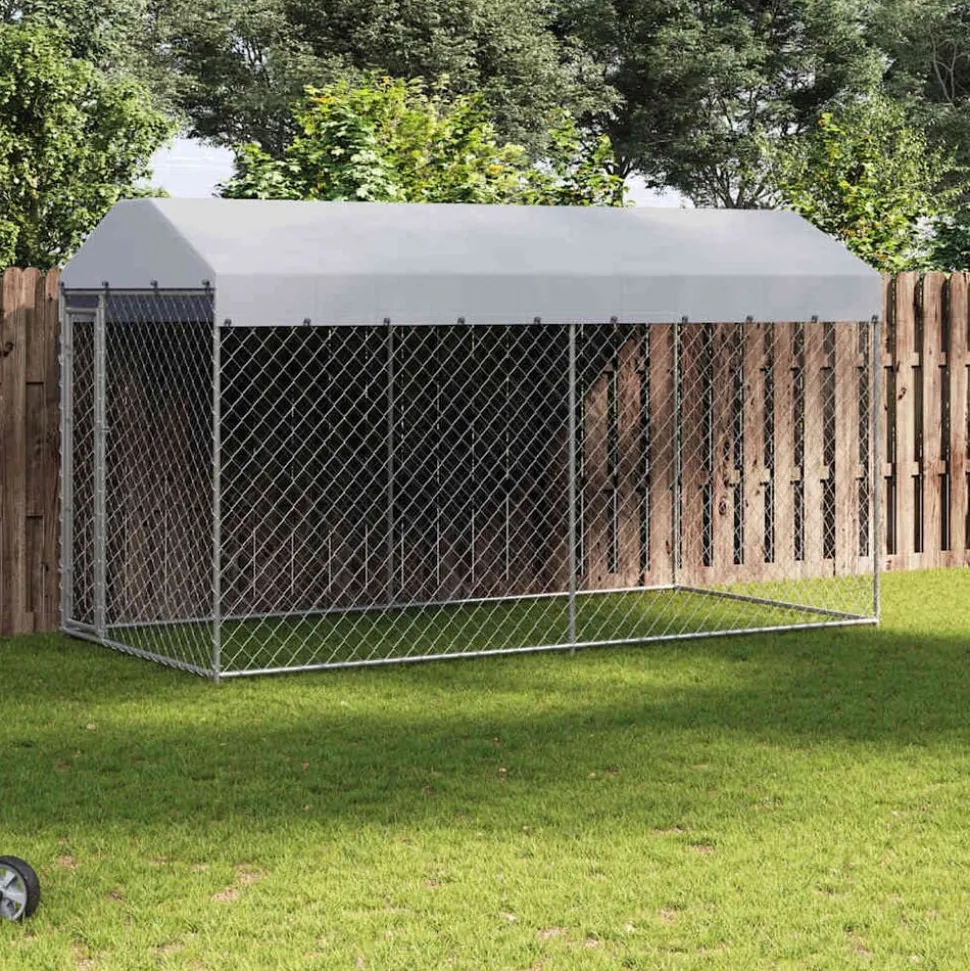 vidaXL Hondenkennel voor buiten met dak 382x192x225 m