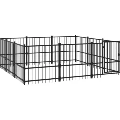 vidaXL Hondenkennel voor buiten 8,47 m² staal