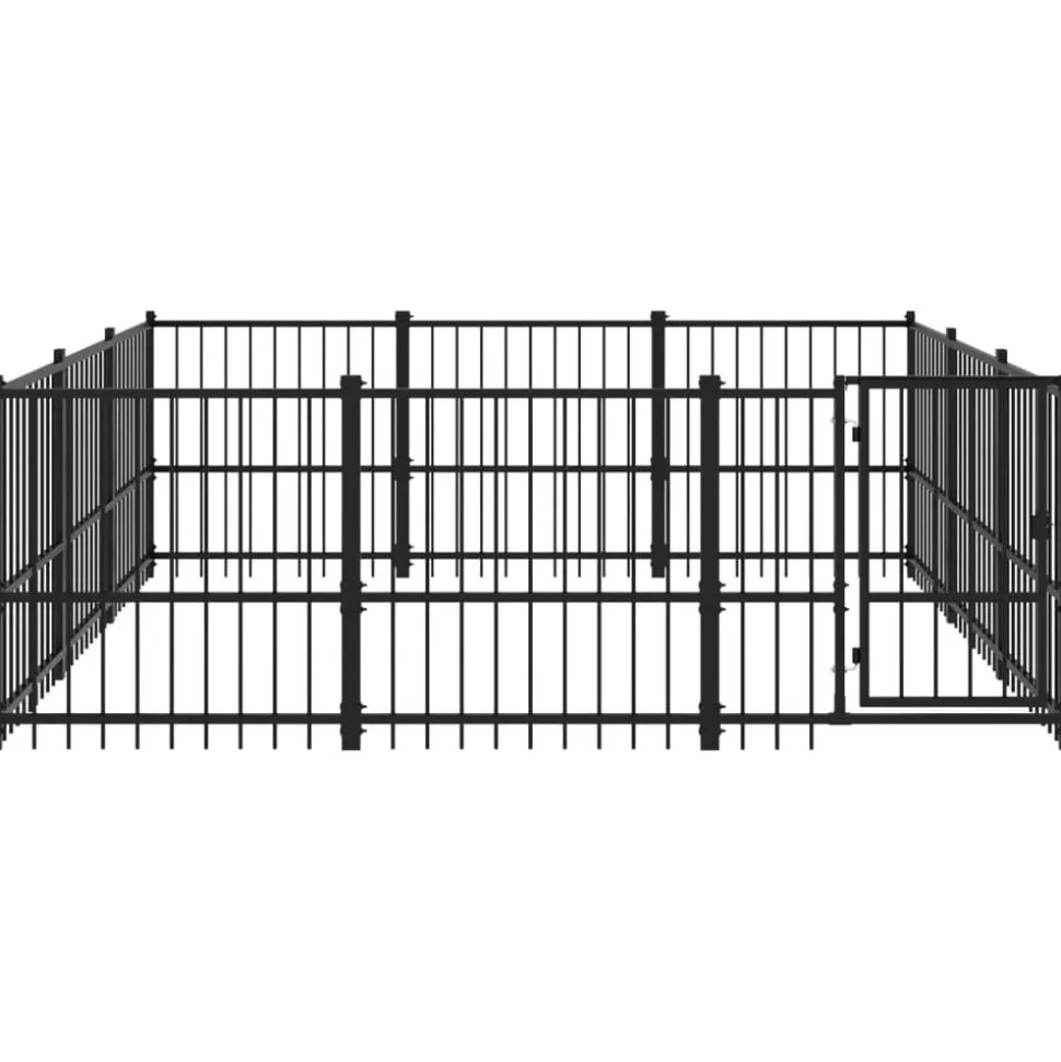 vidaXL Hondenkennel voor buiten 8,47 m² staal