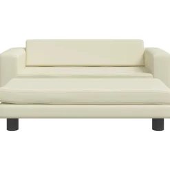 vidaXL Hondenmand met verlengstuk 100x50x30 cm kunstleer crèmekleurig
