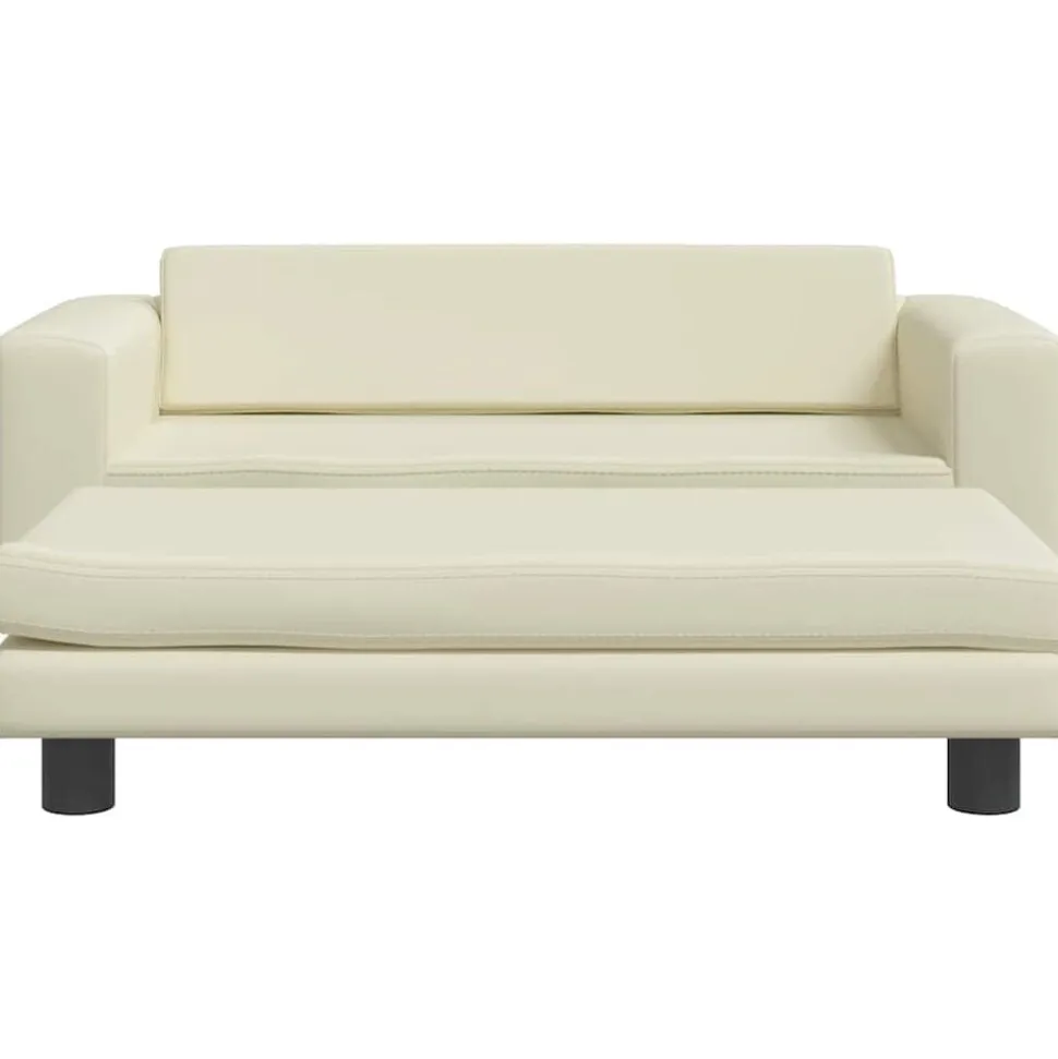 vidaXL Hondenmand met verlengstuk 100x50x30 cm kunstleer crèmekleurig
