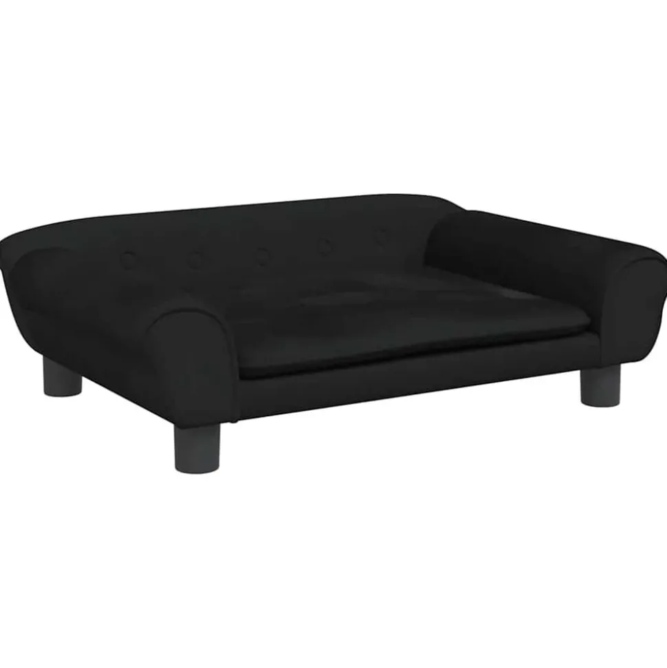 vidaXL Hondenmand 70x48x22 cm fluweel zwart