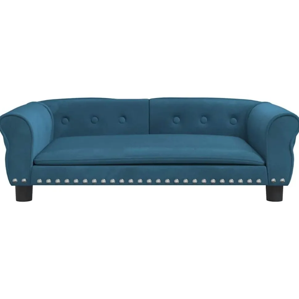 vidaXL Hondenmand 95x55x30 cm fluweel blauw