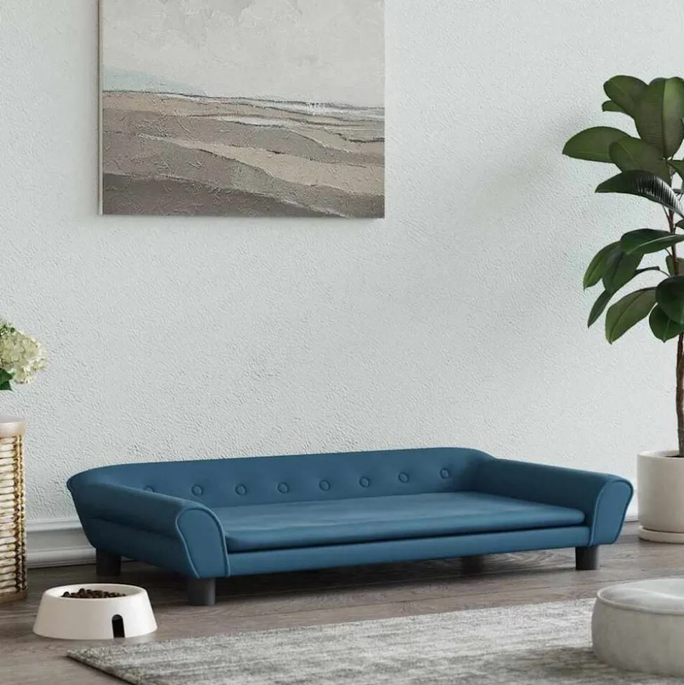 vidaXL Hondenmand 100x50x21 cm fluweel blauw