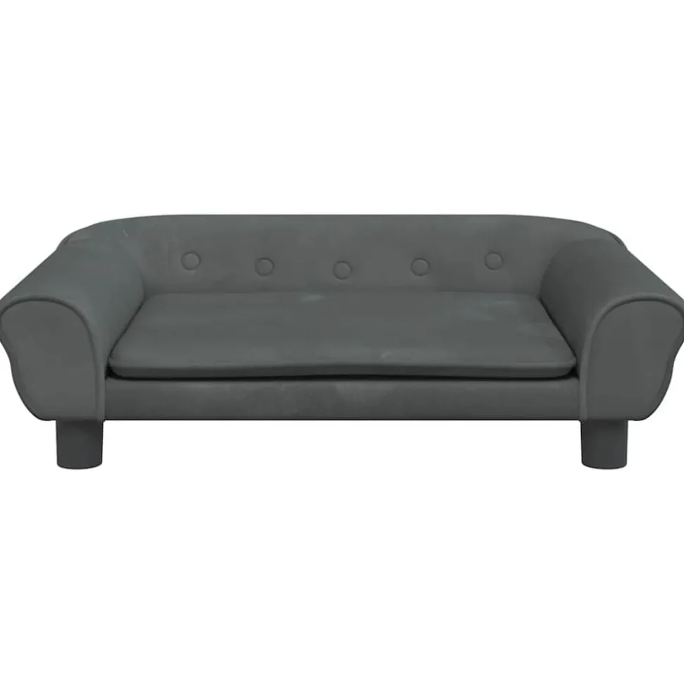 vidaXL Hondenmand 70x48x22 cm fluweel donkergrijs