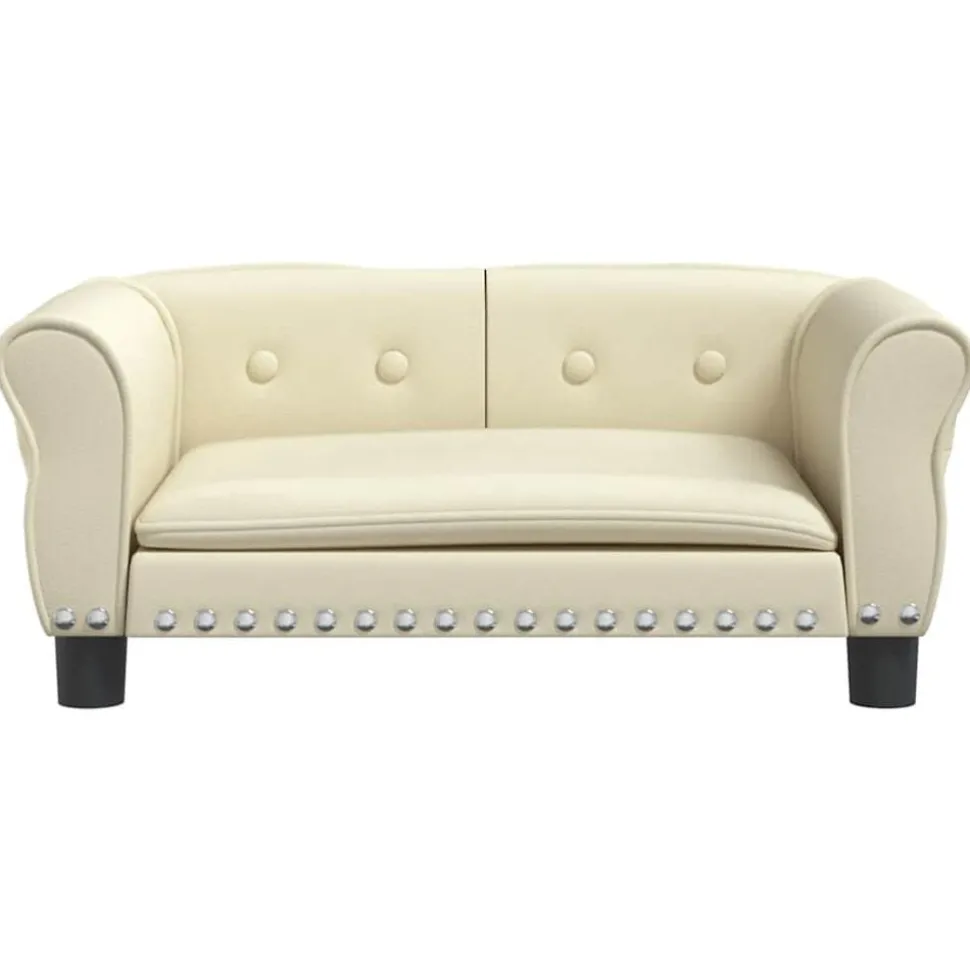 vidaXL Hondenmand 70x45x30 cm kunstleer crèmekleurig