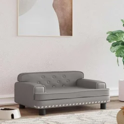 vidaXL Hondenmand 70x45x30 cm kunstleer grijs