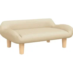 vidaXL Hondenmand 70x40x24 cm stof crèmekleurig