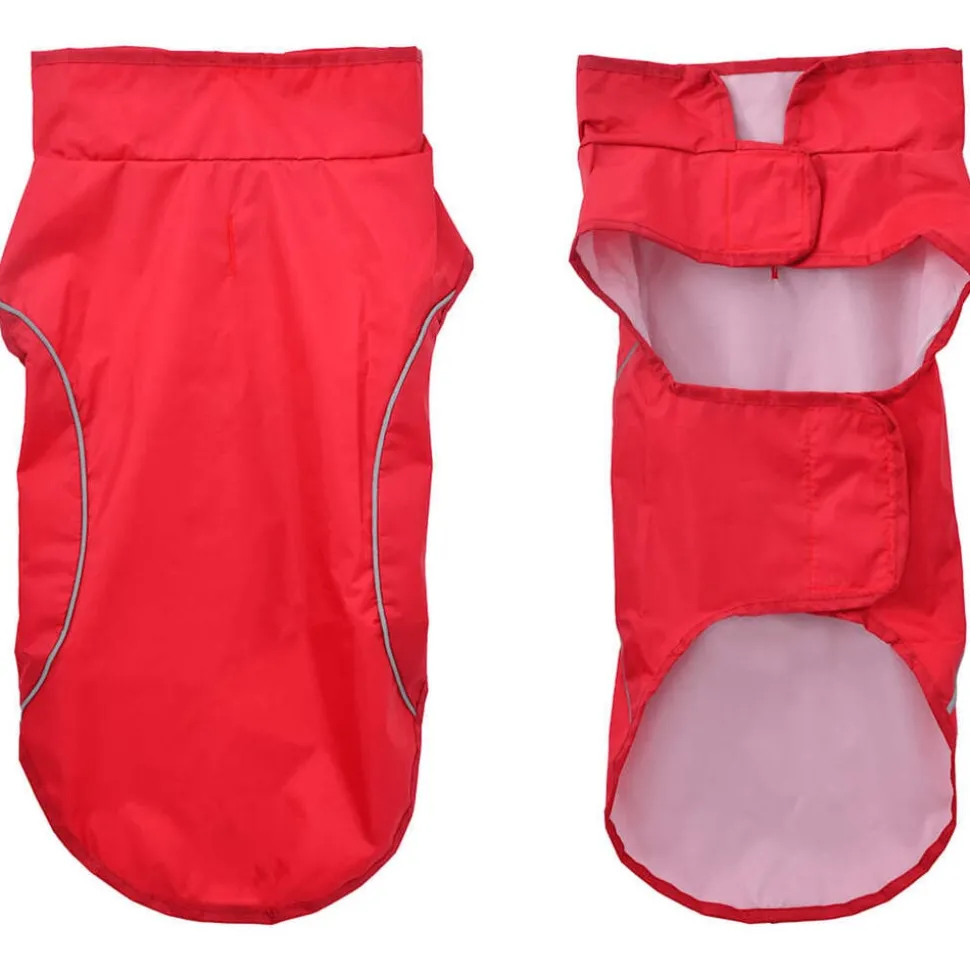 vidaXL Hondenregenjas met reflecterende strips polyester rood XXS