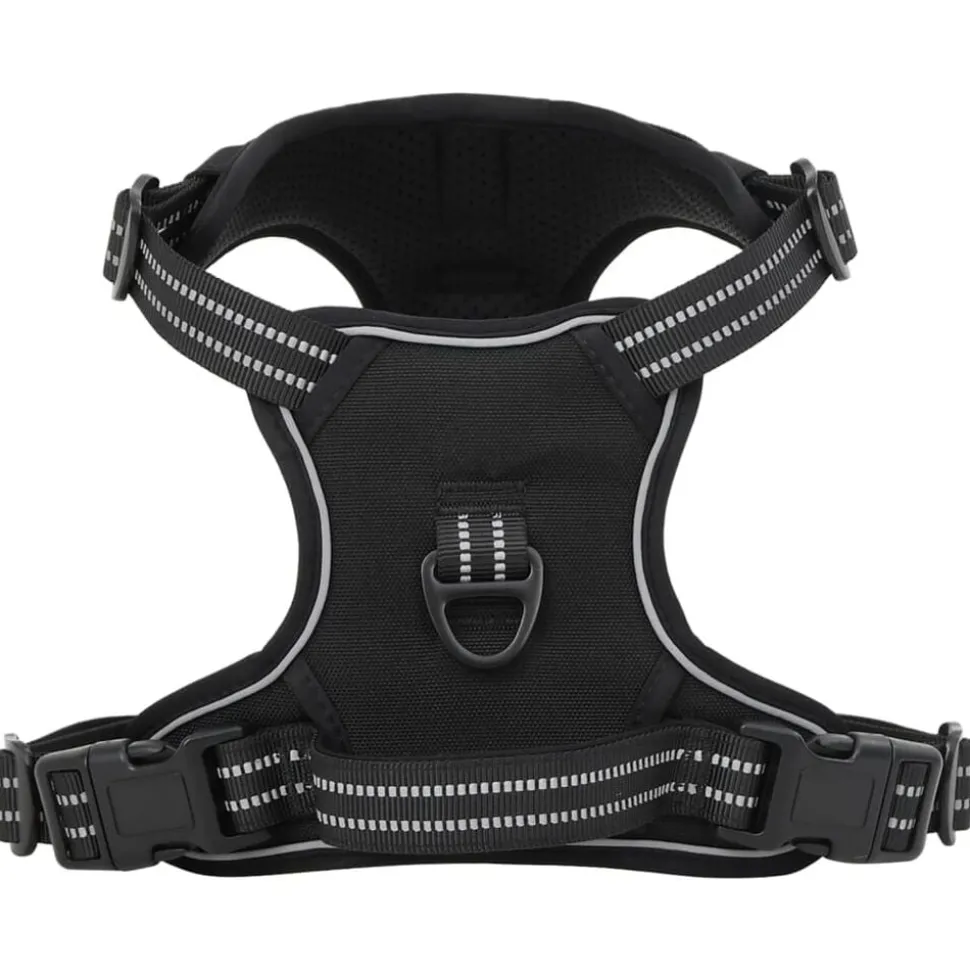 vidaXL Hondentuigje met riem en halsband verstelbaar S zwart