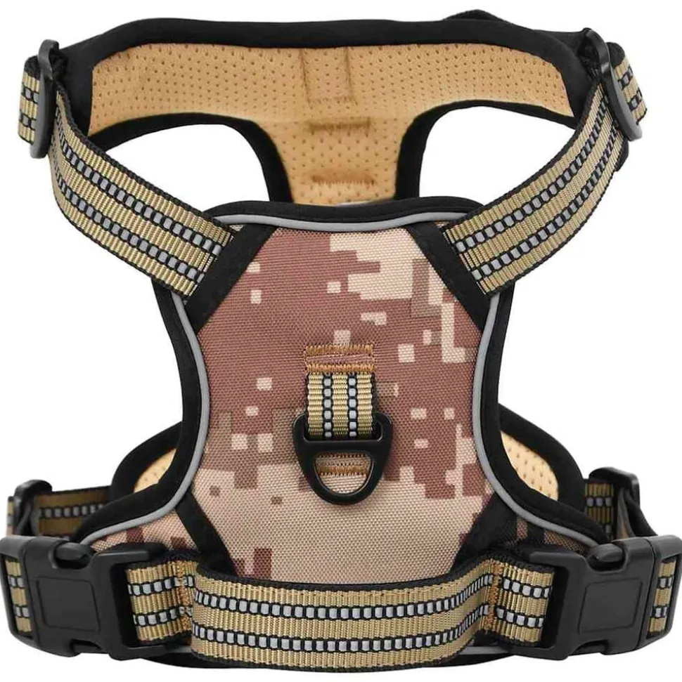 vidaXL Hondentuigje met riem en halsband verstelbaar S camouflagebruin