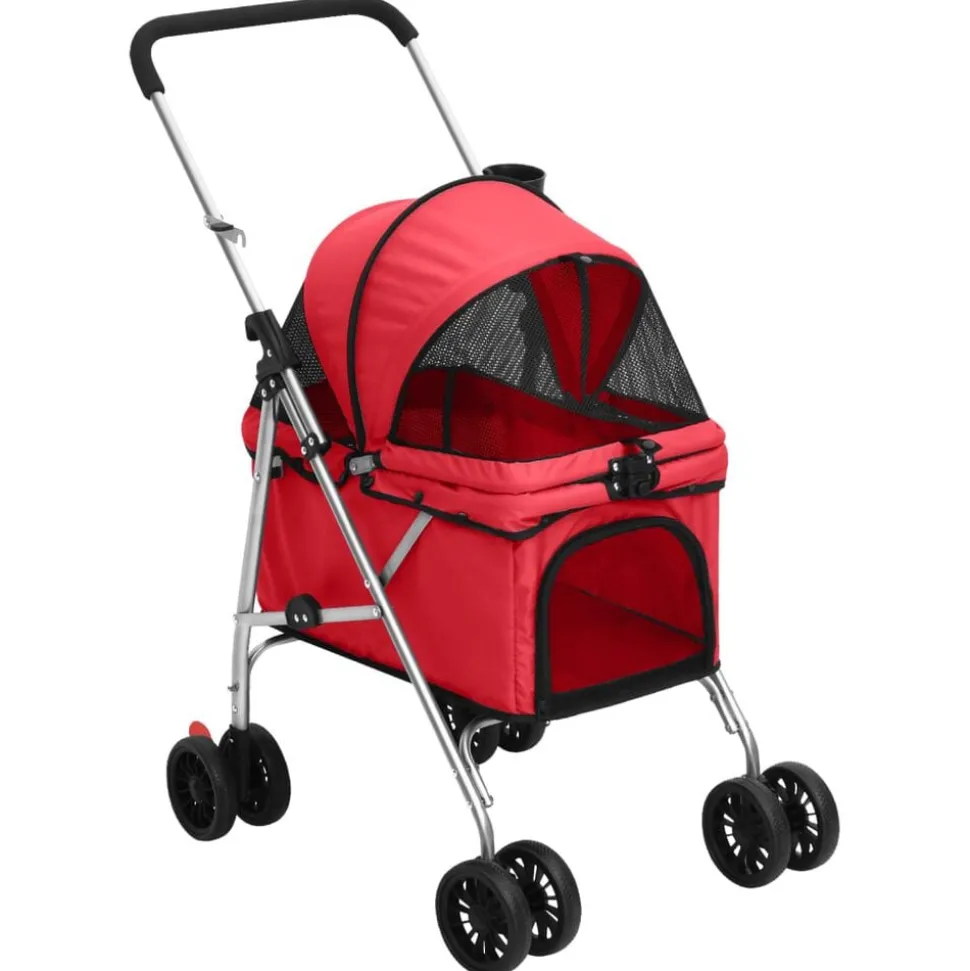 vidaXL Hondenwagen inklapbaar 76x50x100 cm oxford stof rood