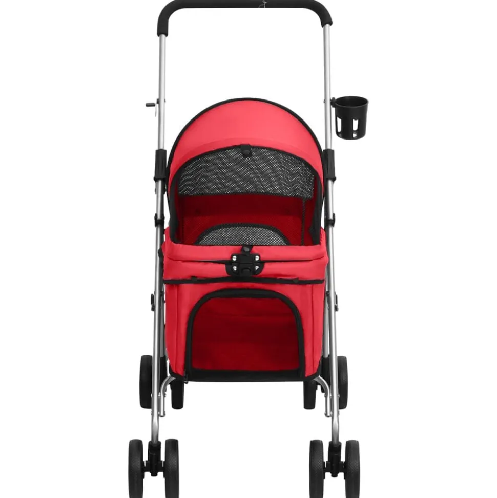 vidaXL Hondenwagen inklapbaar 76x50x100 cm oxford stof rood