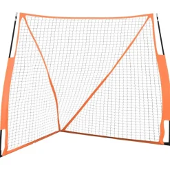 vidaXL Honkbalnet draagbaar 183x182x183cm staal polyester oranje zwart