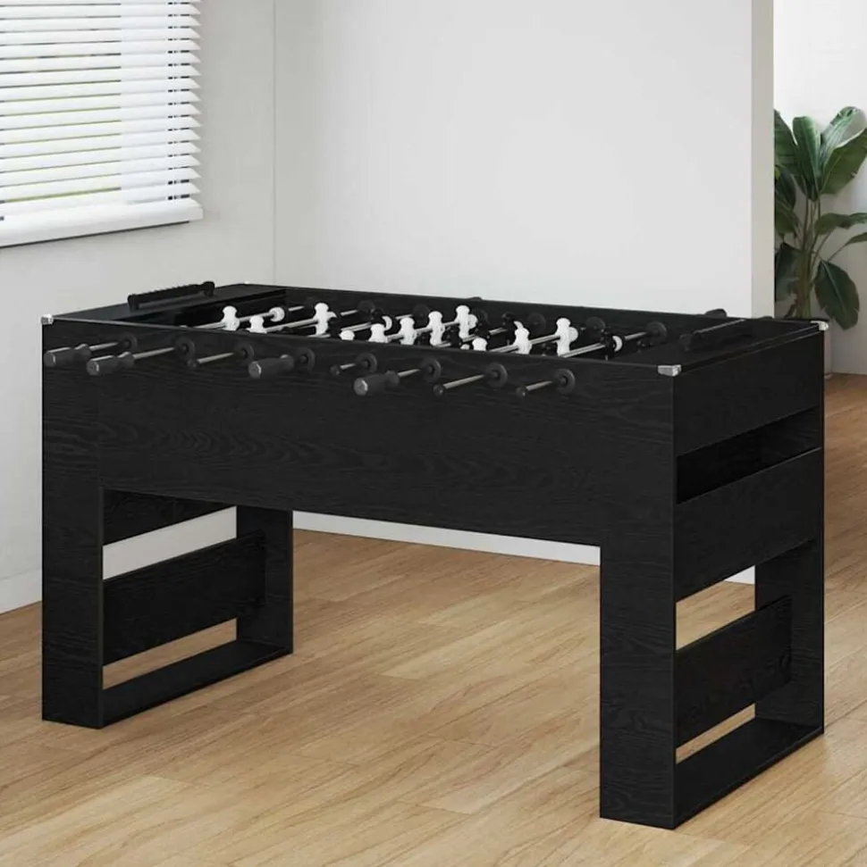 vidaXL Honkbaltafel Zwarte Eik 146,5 x 74 x 85 cm Bewerkt hout