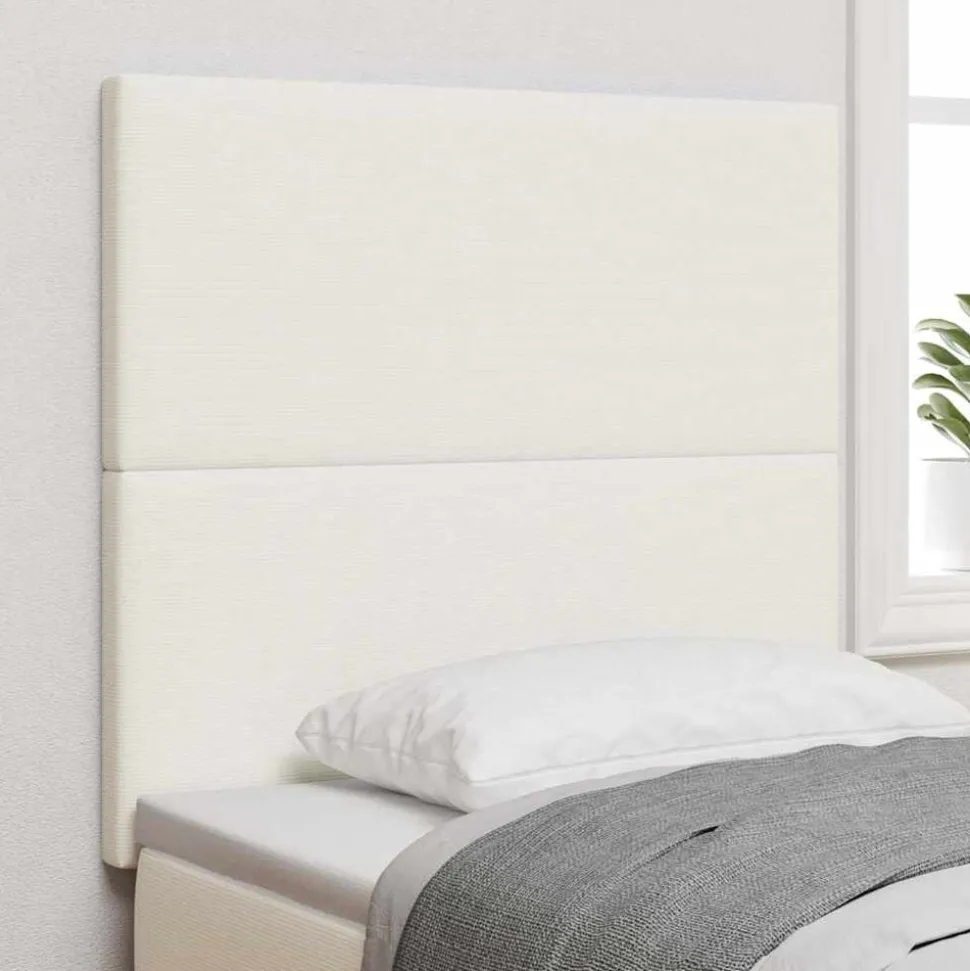 vidaXL Hoofdbord Crème 80 cm Katoen Stof