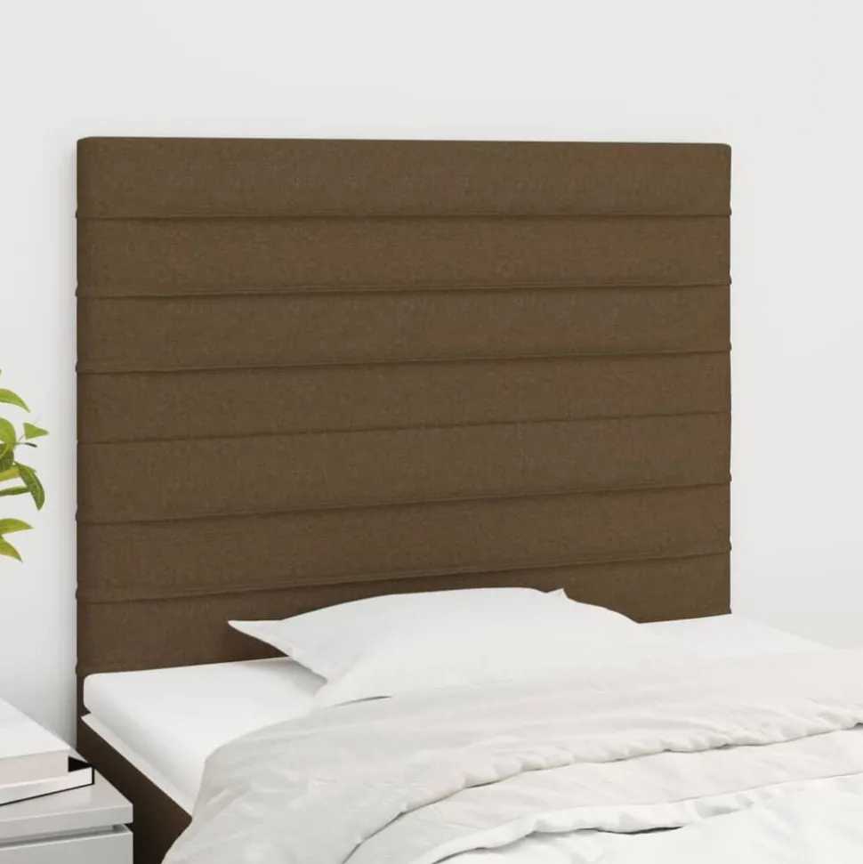 vidaXL Hoofdbord donkerbruin 80x5x118/128 cm stof
