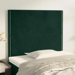 vidaXL Hoofdbord donkergroen 90x5x118/128 cm fluweel