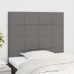 vidaXL Hoofdbord donkergrijs 80x5x118/128 cm Stof