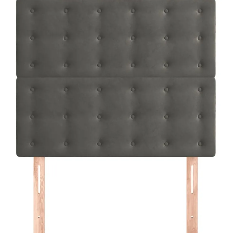 vidaXL Hoofdbord donkergrijs 80x5x118/128 cm Fluweel