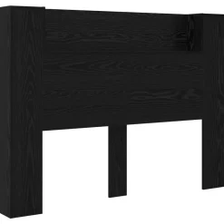 vidaXL Hoofdbord Kast met LED Zwarte Eik 140 x 16,5 x 103,5 cm