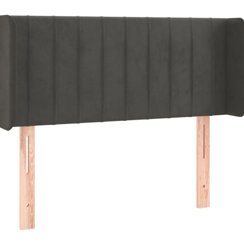 vidaXL Hoofdbord LED 83x16x78/88 cm fluweel donkergrijs