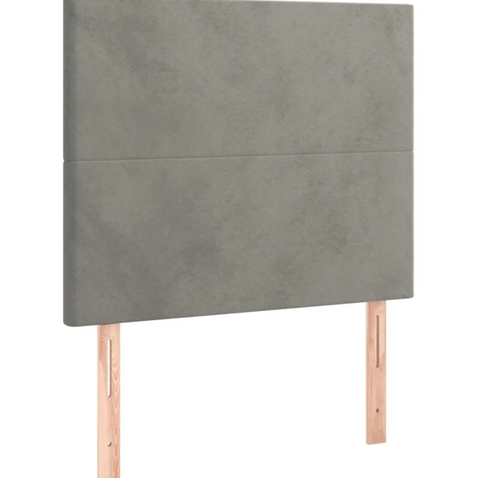 vidaXL Hoofdbord lichtgrijs 80x5x118/128 cm fluweel