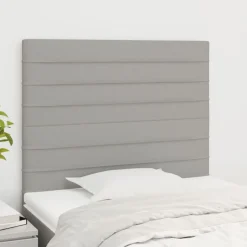 vidaXL Hoofdbord lichtgrijs 80x5x118/128 cm stof